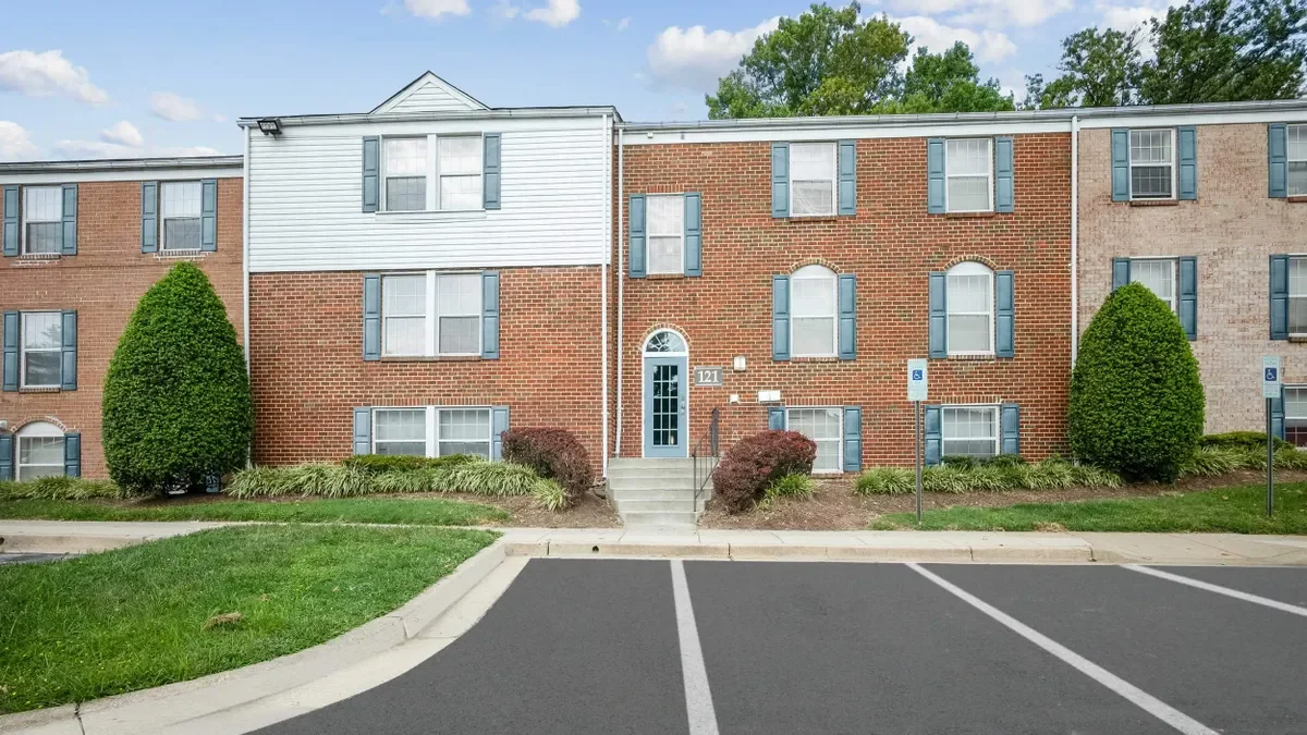 Brick, garden-style apartments.