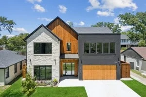 sleek modern dallas tx home with white brick and dark finishes